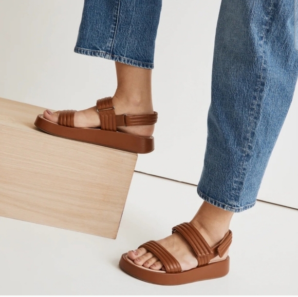 Madewell The Emmalee Brown Platform Sandal English Saddle - Picture 1 of 8